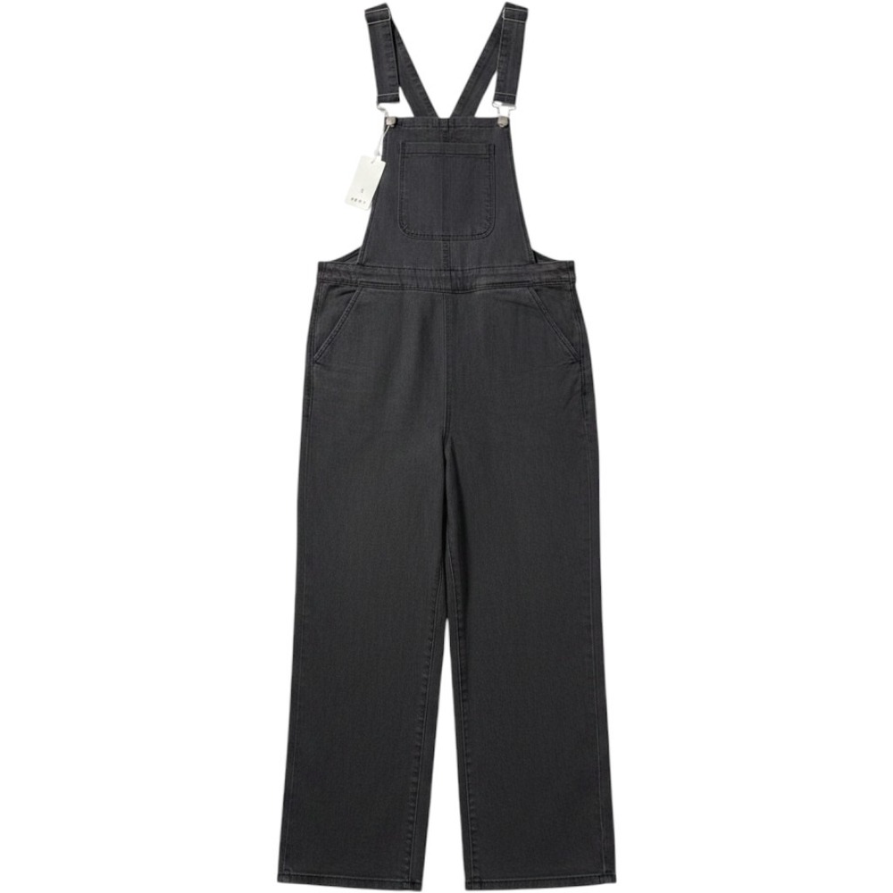 Hidden Brand Womens Wide Leg Overalls Charcoal Gray Adjustable Straps Size S NWT